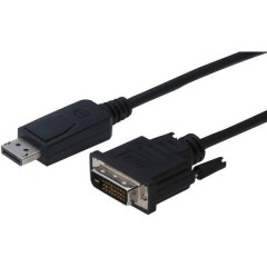 Digitus DisplayPort / DVI Cavo 5.00 m avvitabile Nero [1x Spina DisplayPort - 1x Spina DVI 24+1 poli]