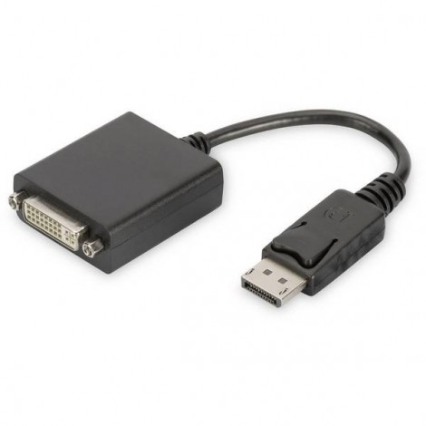 Digitus DVI / DisplayPort Adattatore [1x Spina DisplayPort - 1x Presa DVI 24+5 poli] Nero tondo, doppia