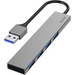 Hama 5 Porte Hub USB 3.0 Argento, Bianco