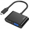 Hama USB-C Adattatore [1x spina USB-C™ - 1x Presa VGA, Presa HDMI] Nero