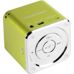 Mini altoparlante MusicMan Mini AUX, SD, USB Verde