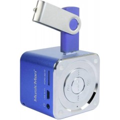 Mini altoparlante MusicMan Mini AUX, SD, USB Blu