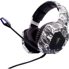 ARMY THOR Cuffia Headset per Gaming Jack 3,5 mm, USB Filo, Stereo Cuffia Over Ear Nero, Bianco