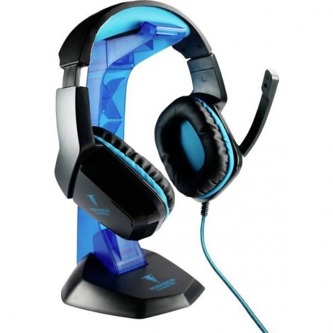 AVRAK Cuffia Headset per Gaming Jack 3,5 mm Filo, Stereo Cuffia Over Ear Nero, Blu