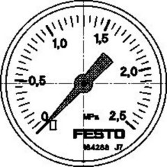 Manometro MA-50-2,5-1/4-EN 0 fino a 2.5 bar 1 pz.