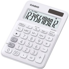 MS-20UC Calcolatrice da tavolo Bianco Display (cifre): 12 a energia solare, a batteria (L x A x P) 105 x 23 x
