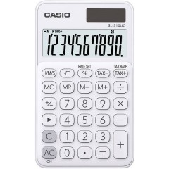 SL-310UC Calcolatrice tascabile Bianco Display (cifre): 10 a energia solare, a batteria (L x A x P) 70 x 8 x 118