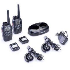 G7 Pro 2er Kofferset, PMR446 Doppelstandlader, MA24-L Headsets Radio PMR portatile Kit da 2