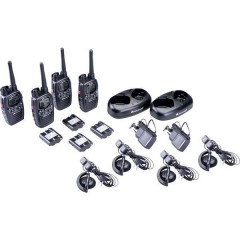 G7 Pro 4er Kofferset, PMR446 2x Doppelstandlader, 4x MA24-L Headsets Radio PMR portatile Kit da