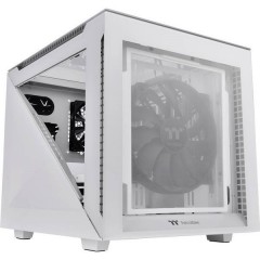 Thermaltake Divider 200 TG Snow Micro-Tower PC Case Bianco 2 ventole pre-montate, finestra laterale, filtro per la