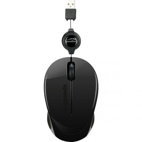 BEENIE USB Mouse Ottico con avvolgicavo Nero