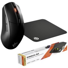 Rival 3 Wireless, Qck Medium Bundle Mouse da gioco Senza fili Ottico Nero 6 null 18000 dpi Illuminato