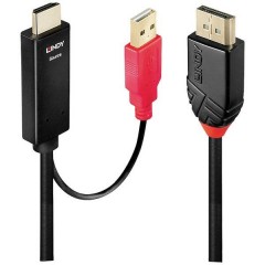 Cavo Spina DisplayPort, Spina HDMI-A, Spina USB-A 5 m Nero, Rosso Cavo Displayport