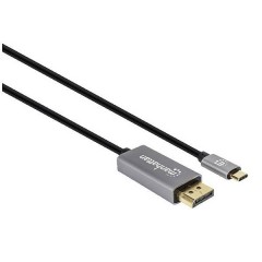 DisplayPort / USB-C™ Cavo Spina DisplayPort, Spina USB-C™ 3 m Grigio, Nero DisplayPort 1.4, tripla