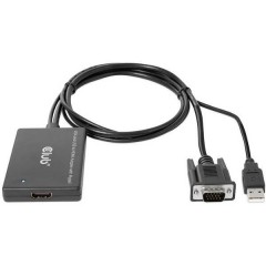 HDMI / USB / VGA Adattatore [2x Spina VGA, Spina USB - 1x Presa HDMI] Nero HDMI ad alta velocità, con