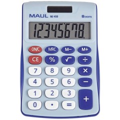 MJ 450 Calcolatrice da tavolo Azzurro Display (cifre): 8 a batteria, a energia solare (L x A) 113 mm x 72 mm