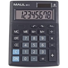 MC 8 Calcolatrice da tavolo Nero Display (cifre): 8 a batteria, a energia solare