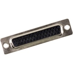 FCT High-Density D-Sub Connector, Female, Straight, Solder Cup, Gold Plating, 44 Circuits