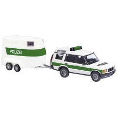 H0 Land Rover Discovery polizia con rimorchio a cavallo