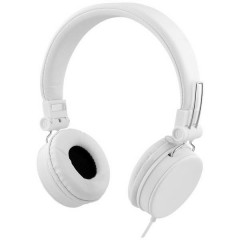 Cuffie On Ear via cavo Stereo Bianco pieghevole, Telecomando, headset con microfono
