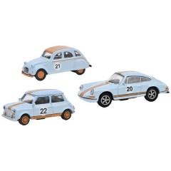 H0 Citroën, Mini, Porsche Kit da 3 pezzi Vintage Racing, MHI