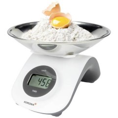 CLEO Bilancia da cucina con contenitore di misurazione, digitale Portata max.=5 kg Bianco/Grigio