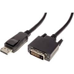 DisplayPort / DVI Cavo adattatore Spina DisplayPort, Spina DVI-D 24+1pol. 1.00 m Nero Schermato Cavo