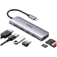 6-in-1-USB-C-Adapter 6 Porte Hub combinato USB Con lettore di schede SD incorporato, Con porta di ricarica rapida