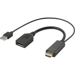 HDMI Convertitore [2x Spina HDMI, Presa A USB 2.0 - 1x Spina DisplayPort] Nero DisplayPort 1.2 0.15