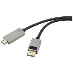 DisplayPort Cavo [1x Spina DisplayPort - 1x Spina HDMI] Nero Spina in alluminio 3.00 m