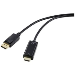 DisplayPort / HDMI Cavo adattatore Spina DisplayPort, Spina HDMI-A 1.00 m Nero guaina in PVC Cavo