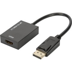 DisplayPort / HDMI Adattatore [1x Spina DisplayPort - 1x Presa HDMI] Nero Schermato, predisposto