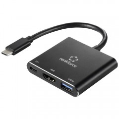 USB / HDMI Adattatore [1x spina USB-C® - 3x USB-A, Presa HDMI, presa USB-C® (Power Delivery)] Nero