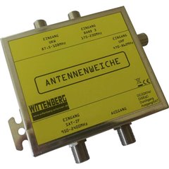 4 in 1 Splitter antenna Onde ultracorte, DAB+, UHF, SAT
