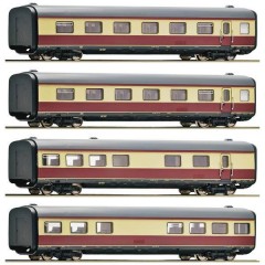 Kit di 4 vagoni centrali H0 per treno a turbina BR 602 della DB