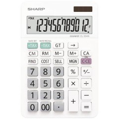 EL-334W Calcolatrice da tavolo Bianco Display (cifre): 12 a batteria, a energia solare (L x A x P) 112 x 170 x 14