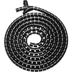 Tubo spiralato Plastica, PET Nero flessibile (L x L x A) 5000 x 30 x 30 mm 1 pz. DA-90508