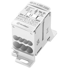 Distributore Bianco 7 poli 6 mm² 80 A 1000 V/AC, 1500 V/DC Tipo di conduttore = L, N, PE