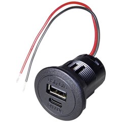 Power USB-C/A presa doppia PD/QC senza LED Portata massima corrente=2.2 A