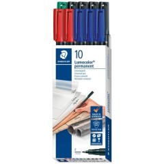 Penna per lucidi da proiezione Lumocolor® permanent pen 318 Blu, Verde, Rosso, Nero