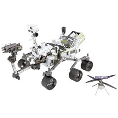 Mars Rover Perseverance & Ingenuity Helicopter Kit di metallo