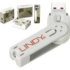 Blocco porta USB USB Port Lock + Key Kit da 4 Bianco incl. 1 chiave