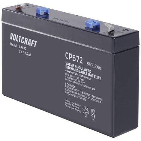 CE6V/7Ah Batteria al piombo 6 V 7.2 Ah Piombo-AGM (L x A x P) 151 x 100 x 34 mm Spina piatta 4,8