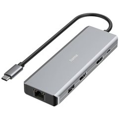 Connect2Media 9 Porte Hub USB 3.0 Con porta di ricarica rapida, con spina USB-C, Predisposto Ultra HD Grigio