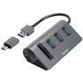 5 Porte Hub USB 3.0 Con lettore di schede SD incorporato, con spina USB-C Grigio