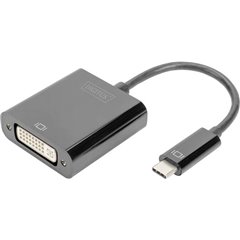 DVI / USB-C® Adattatore [1x USB-C® - 1x Presa DVI 24+5 poli] Nero Schermato, tondo 0.1 m