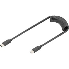 USB-C® Adattatore [1x USB-C® - 1x USB-C®] Nero Cavo a spirale 1 m
