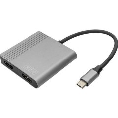 HDMI / USB-C® Adattatore [1x USB-C® - 2x Presa HDMI] Nero Schermato, tondo 0.18 m