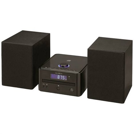 HIF79FM Sistema stereo FM, Bluetooth, USB, #####MP3, CD, AUX, incl. telecomando, incl. Speaker box Nero