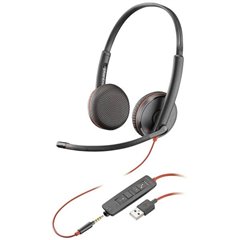 Blackwire C3220 Computer Cuffie On Ear via cavo Stereo Nero Eliminazione del rumore headset con microfono,